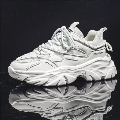 Vyriški 2024 m. nauji kvėpuojantys tinkliniai sportiniai batai storu padu madingi laisvalaikio batai lauko madingi vyriški bėgimo bateliai, vyriški sportbačiai