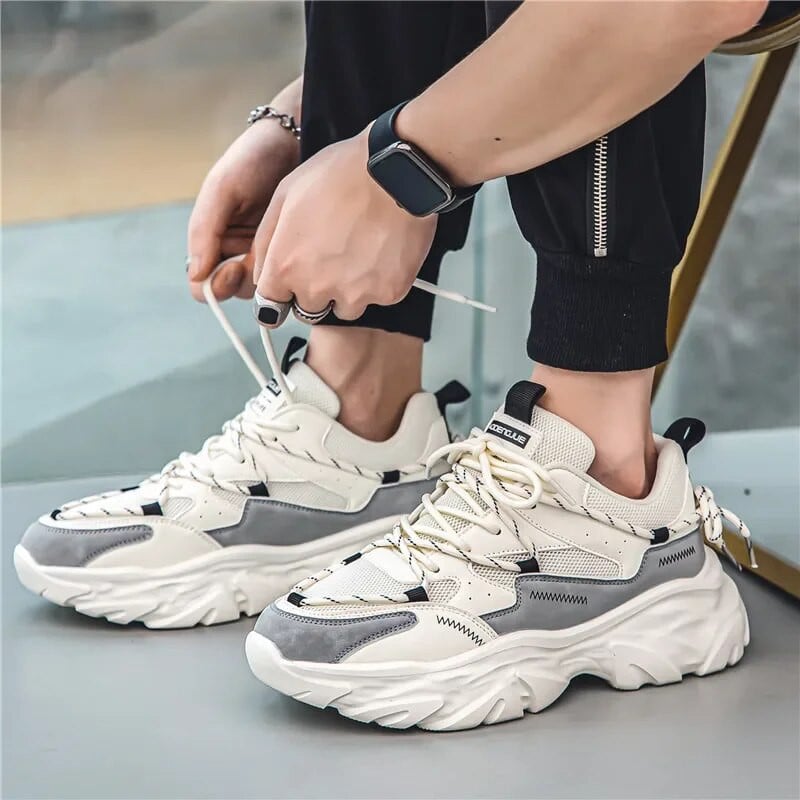 Vyriški 2024 m. nauji kvėpuojantys tinkliniai sportiniai batai storu padu madingi laisvalaikio batai lauko madingi vyriški bėgimo bateliai, vyriški sportbačiai