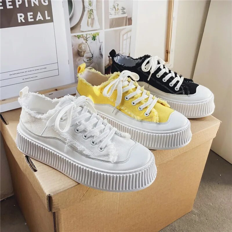 Proljetna moda, muške cipele s platformom, ležerne cipele, jesenske platnene cipele, muške vulkanizirane tenisice na vezanje, muške ravne cipele Zapatillas Hombre