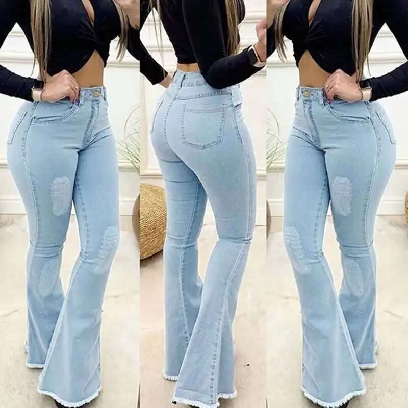 Modna nova ženska ulična odjeća Ljeto 2023. Široke crne hlače Traperice Skinny Seksi Jednobojne Nove luksuzne ženske hlače Estetska odjeća
