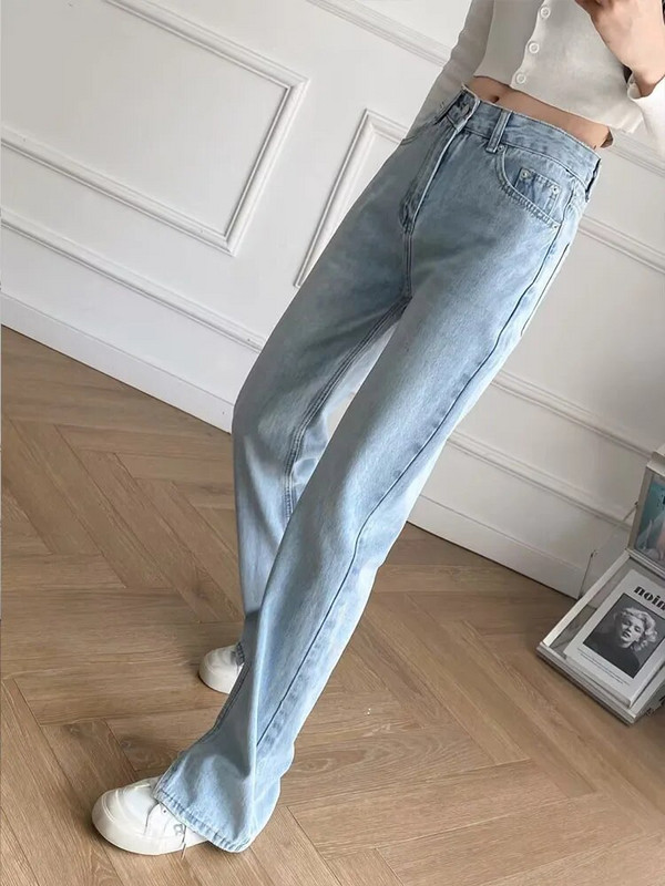 ZATRHMBM Women 2022 New Fashion Slim Fit Flare Jeans Vintage φερμουάρ στο πλάι με τσέπη Fly ψηλόμεσο τζιν Γυναικείο παντελόνι στον αστράγαλο Mujer