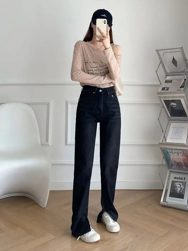 ZATRHMBM Women 2022 New Fashion Slim Fit Flare Jeans Vintage φερμουάρ στο πλάι με τσέπη Fly ψηλόμεσο τζιν Γυναικείο παντελόνι στον αστράγαλο Mujer