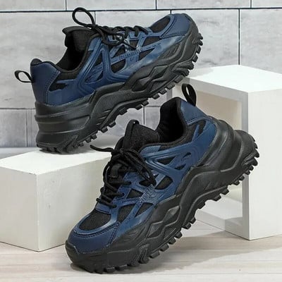 Αθλητικά αθλητικά πάνινα παπούτσια με χοντρή σόλα άνοιξη με αναπνεύσιμα παπούτσια για τρέξιμο, γυναικεία και ανδρικά παπούτσια για περπάτημα με κορδόνια για εξωτερικούς χώρους