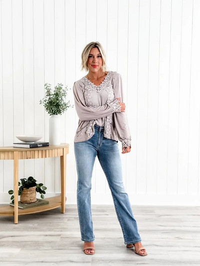 Holy Grail Tummy Control Bootcut traperice Ženske lepršave vintage rastezljive ležerne visokog struka pune dužine, uske široke nogavice, ulična odjeća