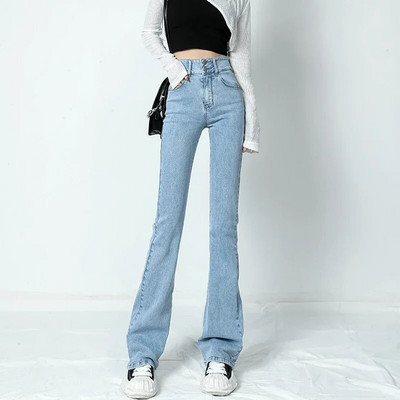 ZOENOVA 2023. Nove lepršave traperice, ženske seksi hlače s visokim strukom i rastezljivim traperom, isprane uske uske Y2K ženske hlače