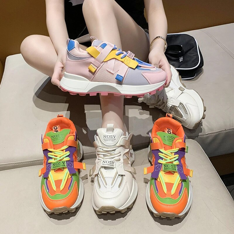 Ženske tenisice Platforma Slip-On Cipele mješovitih boja za žene Ležerne udobne sportske na otvorenom Ženske cipele Zapatos De Mujer