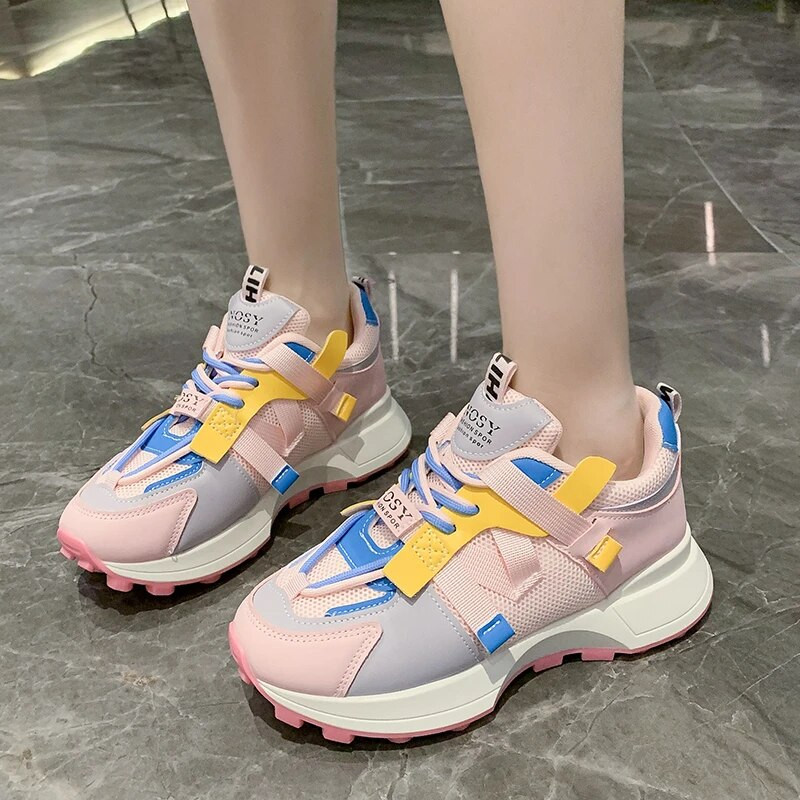 Ženske tenisice Platforma Slip-On Cipele mješovitih boja za žene Ležerne udobne sportske na otvorenom Ženske cipele Zapatos De Mujer