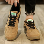 Nove jesenske muške tenisice od brušene kože 2023. Modne ravne cipele na vezanje za van, niske ležerne cipele s platformom za muškarce Tenisice za trčanje Protuklizne