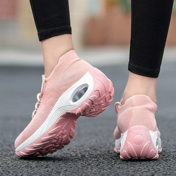 Дамски ежедневни обувки на платформа, дишащи мрежести маратонки, спортни обувки на открито, дамски обувки на танкетка, тенис Feminino, женски обувки за ходене