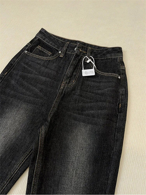 Vintage Fashion Flare Jeans Hlače Ženske Y2k 2022 Streetwear Ravne Hlače Visokog Struka Uske Ležerne Ženske Karijerne Duge Hlače iz 90-ih