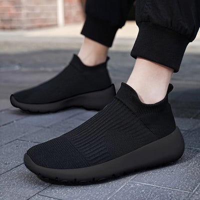 Férfi Kötés Zokni Cipők Nyári Sportcipők Hálós Légáteresztő Kényelmes Egyszerű Egyszínű Slip On Divatos Cipők Sapatos