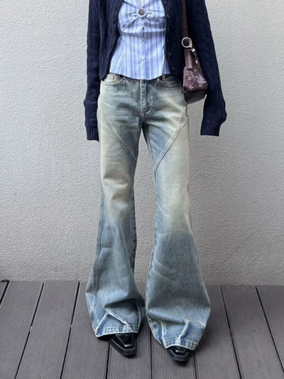 Retro Washed Micro Flared Jeans Female High Wasit Pantalon Femme Fairy Grunge Harajuku Streetwear Punk Casual Y2k Παντελόνι 00s