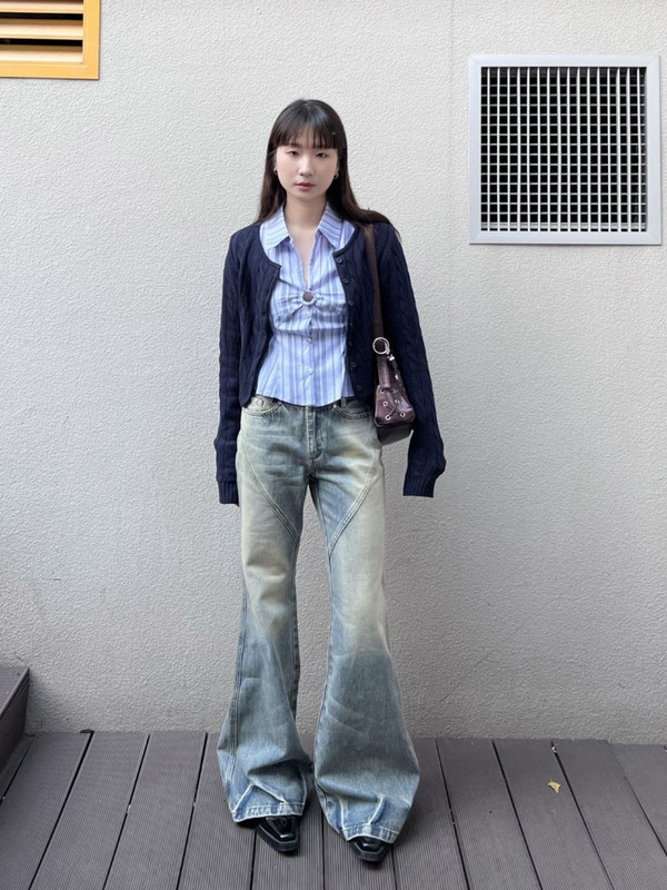 Retro Washed Micro Flared Jeans Female High Wasit Pantalon Femme Fairy Grunge Harajuku Streetwear Punk Casual Y2k Παντελόνι 00s