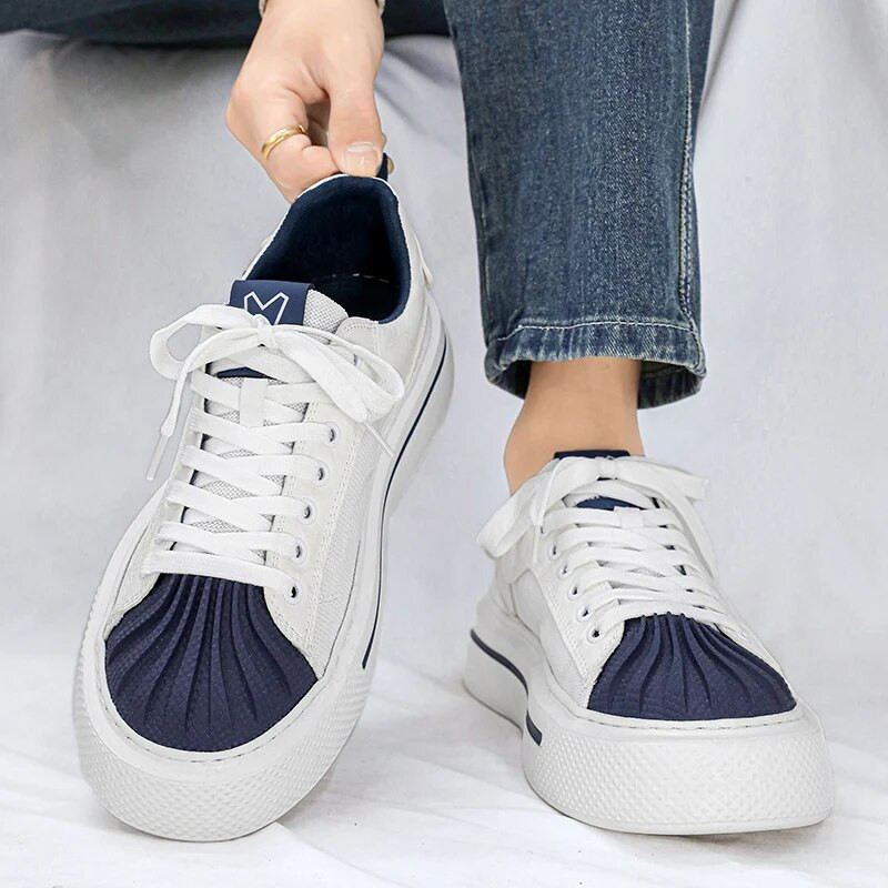 Nove dizajnerske muške tenisice za proljeće i jesen 2023. Modne ležerne cipele s ravnim prstima u obliku školjke, muške dizajnerske platforme Zapatos Hombre