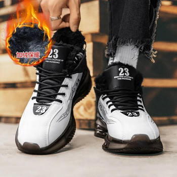 Зимни памучни ботуши Мъжки кецове Маратонки Модни спортни обувки за джогинг на открито Дишащи омекотяващи баскетболни обувки