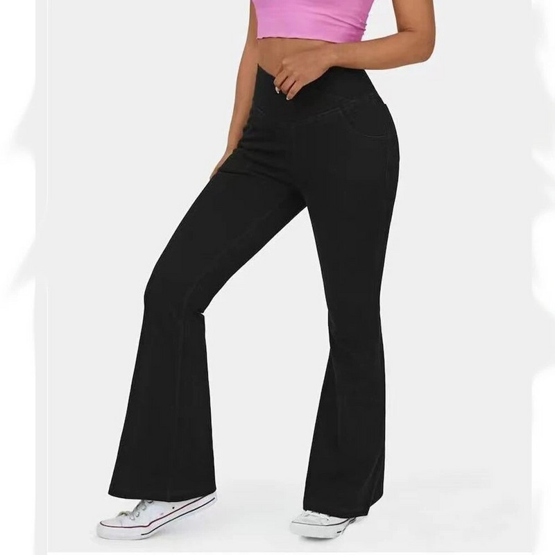 Női kiszélesedő farmer Női teljes hosszúságú farmernadrág karcsúsított alkalmi széles szárú nadrág Elegáns stílusú nadrág fenékemelő farmer