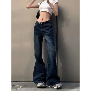 Deeptown Low Rise Y2k Vintage Flared Jeans Γυναικεία Gyaru Baddies Streetwear Denim Παντελόνια Κορεατικής μόδας Παντελόνια Αισθητικής δεκαετίας 2000