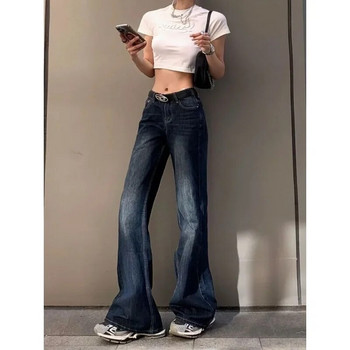 Deeptown Low Rise Y2k Vintage Flared Jeans Γυναικεία Gyaru Baddies Streetwear Denim Παντελόνια Κορεατικής μόδας Παντελόνια Αισθητικής δεκαετίας 2000