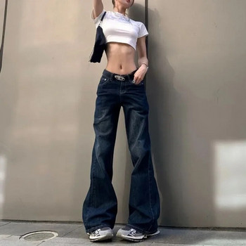Deeptown Low Rise Y2k Vintage Flared Jeans Γυναικεία Gyaru Baddies Streetwear Denim Παντελόνια Κορεατικής μόδας Παντελόνια Αισθητικής δεκαετίας 2000