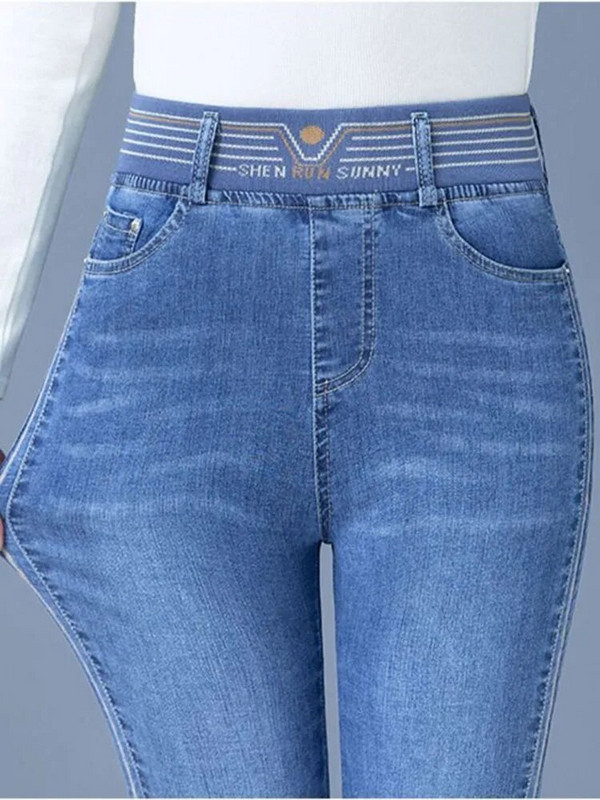 Proljeće Skinny Flare Jeans Oversize 80 kg Elestic Denim hlače visokog struka Vintage Strench Vaqueros Ženske modne pantalone Novo