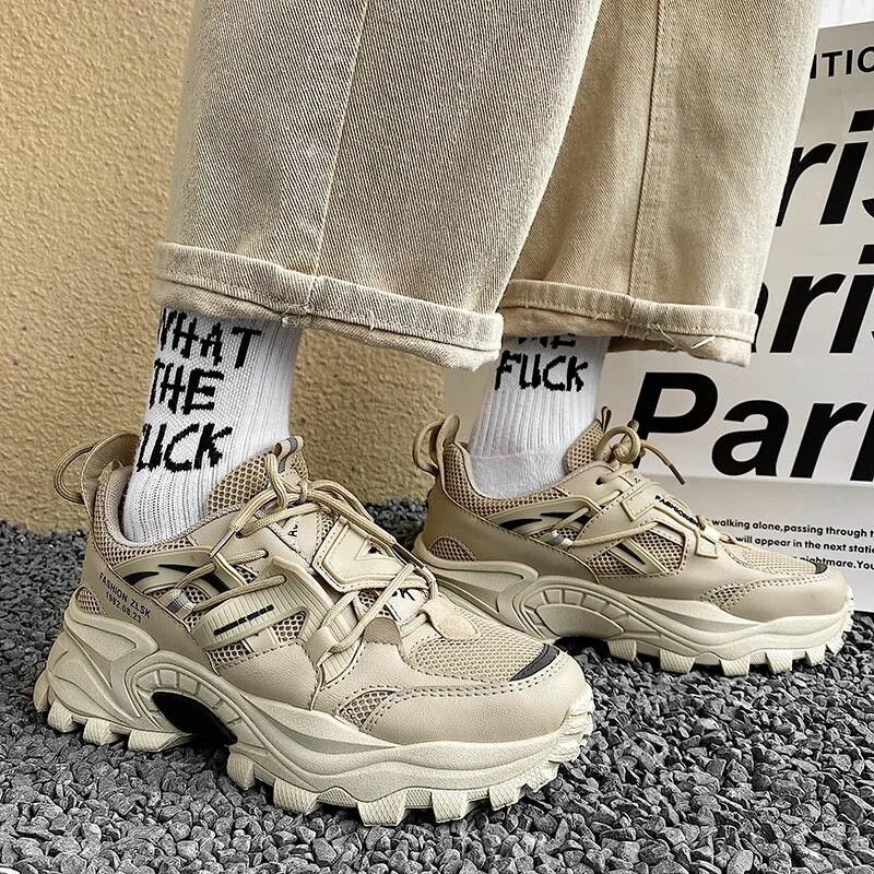 Platforma Dad Shoes Spring Large Size 46 Lace Up Sport Shoes Trend Chunky Increase Casual Sports Shoes Zapatillas Hombre 2023