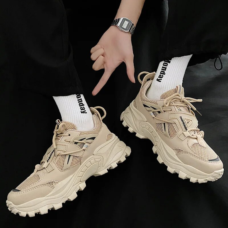 Platforma Dad Shoes Spring Large Size 46 Lace Up Sport Shoes Trend Chunky Increase Casual Sports Shoes Zapatillas Hombre 2023