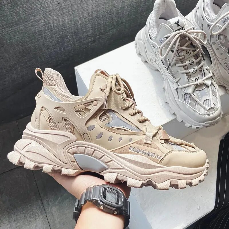 Marka Muške vulkanizirane cipele Tenisice Muške platforme za povećanje visine Dizajnerske prozračne vanjske Originalne muške tenisice za hodanje