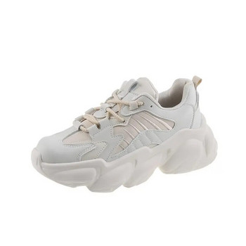 Нови дамски обувки за 2024 г. Модни дамски спортни обувки Бели кецове на платформа Дамски маратонки Ежедневни плоски обувки Дамски вулканизирани обувки