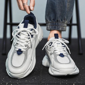 Универсални тромави маратонки с дебела подметка за мъже, нова тенденция, мрежести връзки, дишащи ежедневни спортни обувки, маратонки, мъжки размер 44