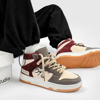 Harajuku Мъжки платнени обувки Vintage Мъжки високи маратонки Хип-хоп Streetwear Маратонки Мъжки дизайн Вулканизирани обувки Еспадрили