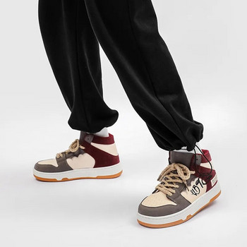 Harajuku Мъжки платнени обувки Vintage Мъжки високи маратонки Хип-хоп Streetwear Маратонки Мъжки дизайн Вулканизирани обувки Еспадрили