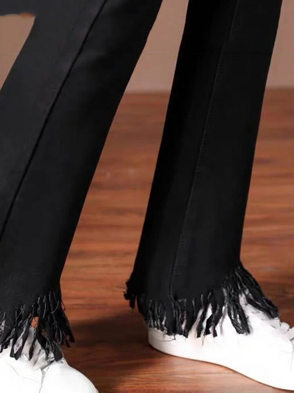 Korėjos aukšto juosmens 9xl platėjantys džinsai Nauji laisvalaikio kutais džinsinės kelnės, tamprios, siauros „Vaqueros“ mados plonos „Pantalones“ moteriškos