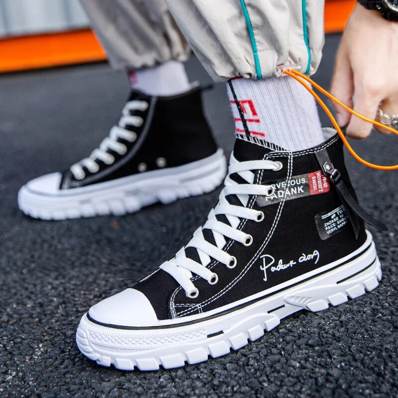 Muške cipele Vulcanize Canvas cipele Visoke tenisice Ležerne prozračne cipele s platformom Muške tenisice Tenis Masculino Chunky Sneakers