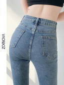 Farmer, női, tömör kék szexi, karcsú, magas derekú farmer, egyszerű női, teljes hosszúságú, anya, cowboy farmer farmer nadrág Mujer 2022 tavaszi új