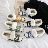 Muške, ženske visoke plišane platnene tenisice Zimske pamučne cipele Studentske ležerne tople pamučne cipele zapatillas hombre