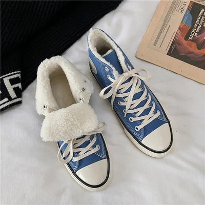 Muške, ženske visoke plišane platnene tenisice Zimske pamučne cipele Studentske ležerne tople pamučne cipele zapatillas hombre