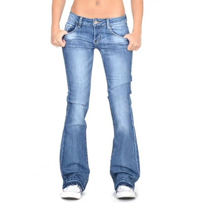 Sjajne ljetne traperice Gradient Ženske traperice Meka tkanina niskog struka Klasične ženske traperice dobrog izgleda Slim Fit