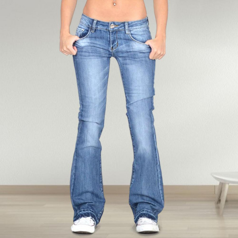 Sjajne ljetne traperice Gradient Ženske traperice Meka tkanina niskog struka Klasične ženske traperice dobrog izgleda Slim Fit
