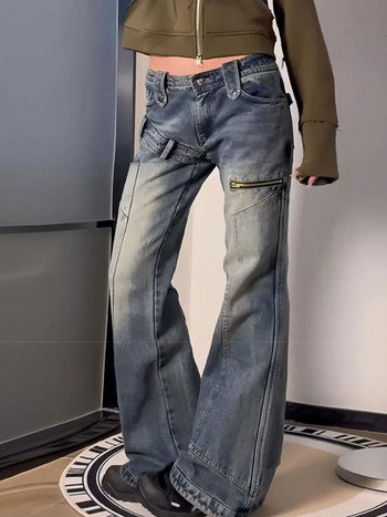 American Retro Flare Jeans Χαμηλή μέση Λεπτό μπλε παντελόνι καμπάνα Γυναικείο τζιν παντελόνι με βασικό σχέδιο παντελόνι Hiphop υψηλής ποιότητας
