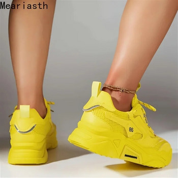 Meariasth Γυναικεία πάνινα παπούτσια Γυναικεία Μόδα Διχτυωτό Αναπνεύσιμο Γυναικείο κορίτσι Αθλητική Πλατφόρμα Βουλκανιζέ Παπούτσια Λευκά Zapatillas Mujer