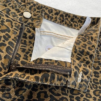 HOUZHOU Leopard Flare Jeans Γυναικείο τζιν Παντελόνι Γυναικείο Y2K Bootcut Παντελόνι Streetwear Hip Hop Vintage Casual παντελόνι καμπάνα