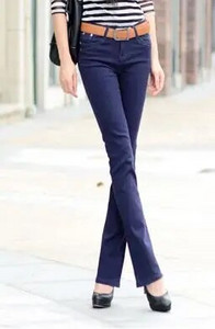 Nyári női, tavaszi, tömör kitörésű nadrág Női alacsony derékú, csengő alsó Bodycon női sztreccs széles szárú, hétköznapi elasztikus pamut nadrág