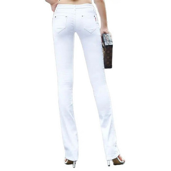 Летни дамски пролетни едноцветни кльощави панталони Дамски панталони с камбанка с ниска талия Дамски еластични широки крачоли Ежедневни еластични памучни панталони