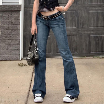 2000-те ретро тесни кльощави панталони с ниска талия y2k Дамски дънки Дълги дънкови панталони Ретро дрехи Корейска мода Fairycore Streetwear