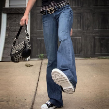 2000-те ретро тесни кльощави панталони с ниска талия y2k Дамски дънки Дълги дънкови панталони Ретро дрехи Корейска мода Fairycore Streetwear