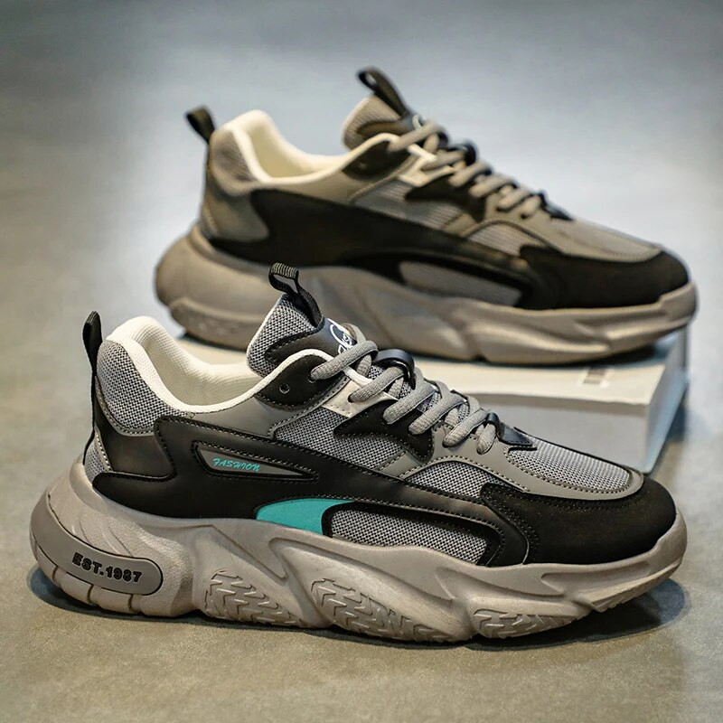 Pantofi retro respirabili Bărbați Alergare Sport în aer liber Pantofi de jogging noi, confortabili, cu talpă groasă