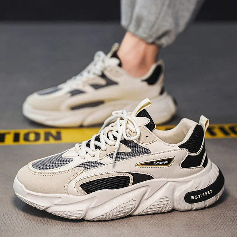 Pantofi retro respirabili Bărbați Alergare Sport în aer liber Pantofi de jogging noi, confortabili, cu talpă groasă