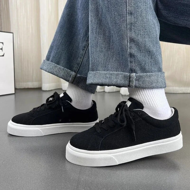 Muške ležerne jednobojne platnene cipele Harajuku stil Jednostavne vintage modne cipele za skejtbord Mladenačke trendi cipele s vulkaniziranim potplatom