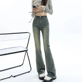 Дамски кльощави дънки с висока талия Y2K Skinny Jean Femee памучни панталони Еластичен винтидж моден корейски ежедневен дънков панталон