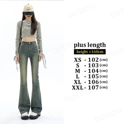 Ženske lepršave traperice visokog struka Y2K Skinny Jean Femee pamučne hlače Elastične vintage modne korejske ležerne traper hlače